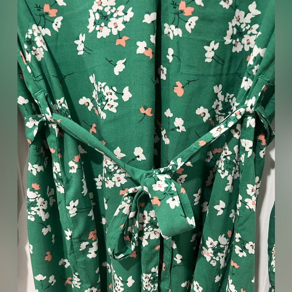 Maternity Floral Green Dress size 10 - Picture 3 of 6